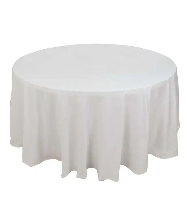 EXQUISITE Premium 120" Round White Table Cover