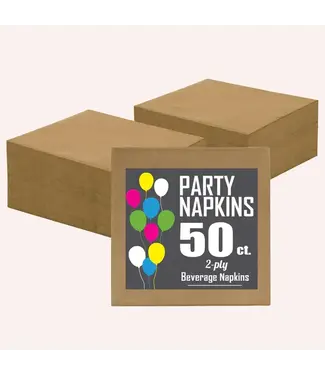 CROWN DISPLAY Gold Beverage Napkins - 50 Ct.