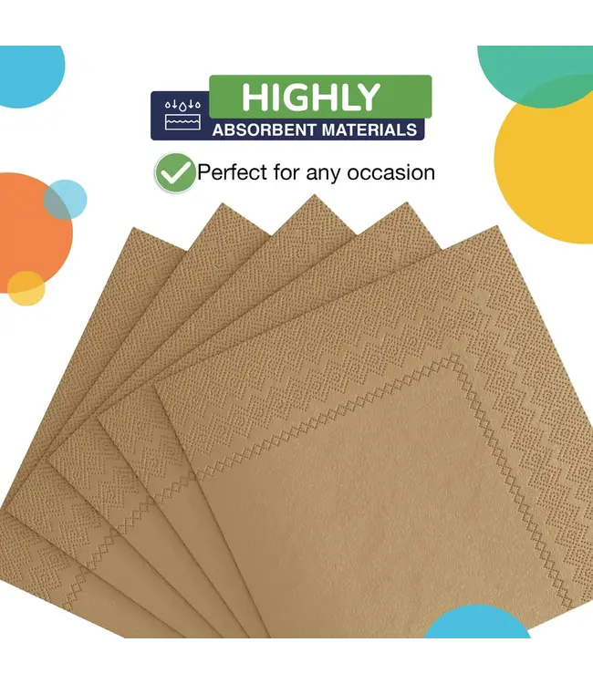 CROWN DISPLAY Gold Beverage Napkins - 50 Ct.