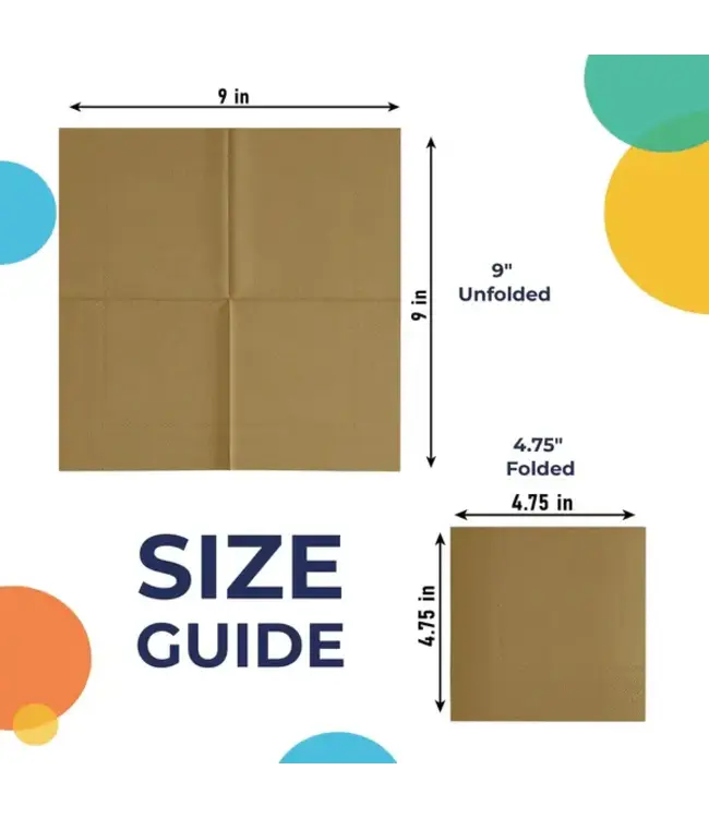 CROWN DISPLAY Gold Beverage Napkins - 50 Ct.