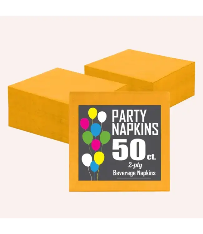 CROWN DISPLAY Yellow Beverage Napkins - 50 Ct.