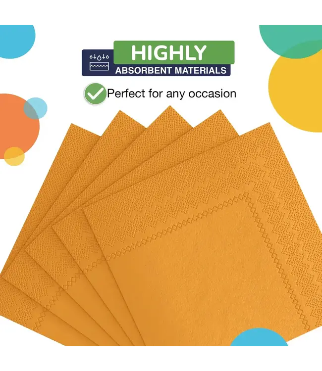 CROWN DISPLAY Yellow Beverage Napkins - 50 Ct.