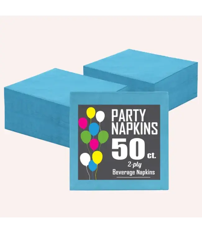 CROWN DISPLAY Turquoise Beverage Napkins - 50 Ct.