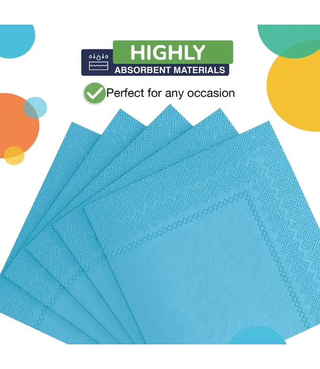 CROWN DISPLAY Turquoise Beverage Napkins - 50 Ct.