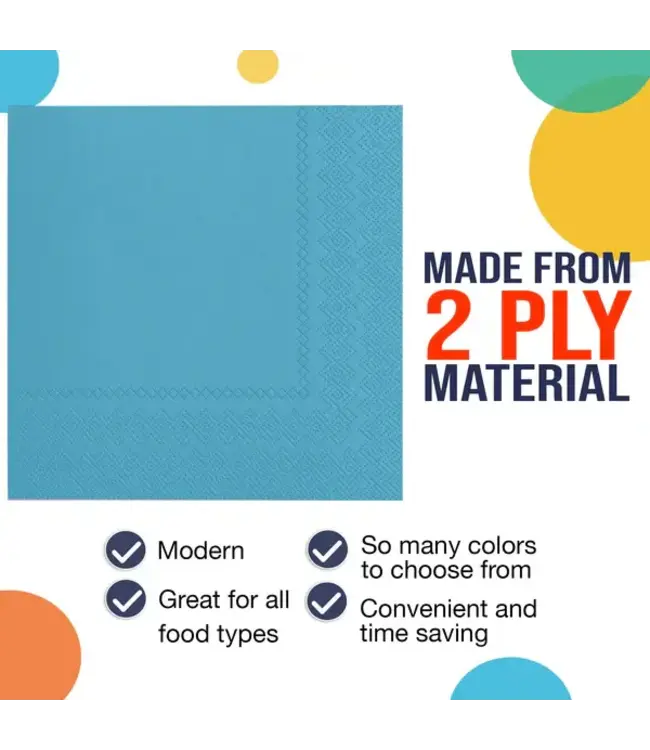 CROWN DISPLAY Turquoise Beverage Napkins - 50 Ct.