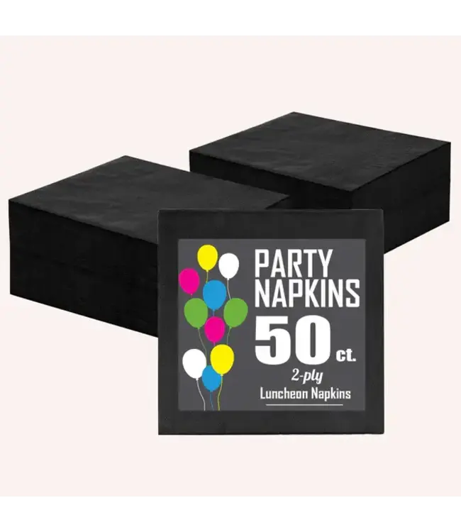 CROWN DISPLAY Black Luncheon Napkins - 50 Ct.
