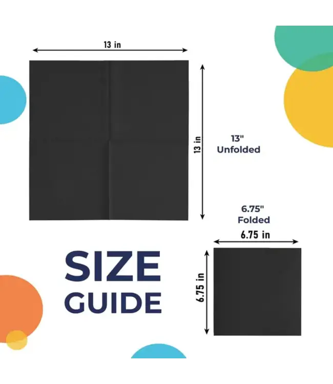 CROWN DISPLAY Black Luncheon Napkins - 50 Ct.