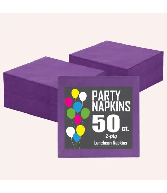 CROWN DISPLAY  Dark Purple Luncheon Napkins - 50 Ct.