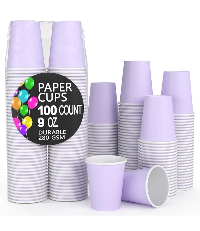 CROWN DISPLAY 50CT 9oz PAPER CUPS METALLIC SILVER