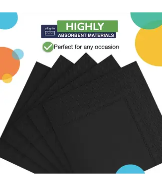 CROWN DISPLAY Black Dinner Napkins - 50 Ct.