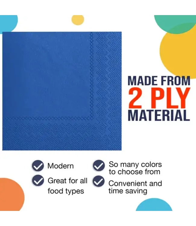 CROWN DISPLAY Dark Blue Dinner Napkins - 50 Ct.