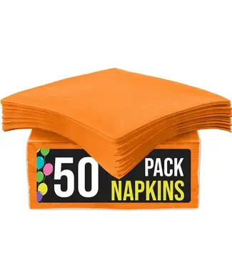 CROWN DISPLAY Orange Dinner Napkins - 50 Ct.
