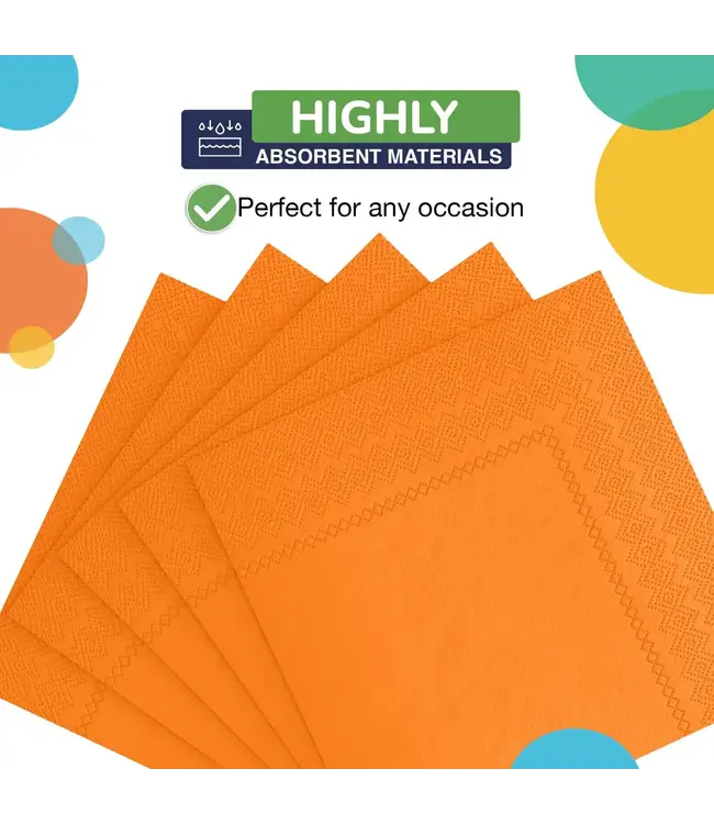 CROWN DISPLAY Orange Dinner Napkins - 50 Ct.