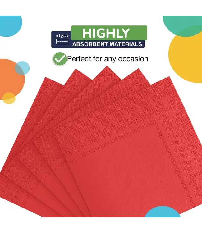 CROWN DISPLAY Red Dinner Napkins - 50 Ct.