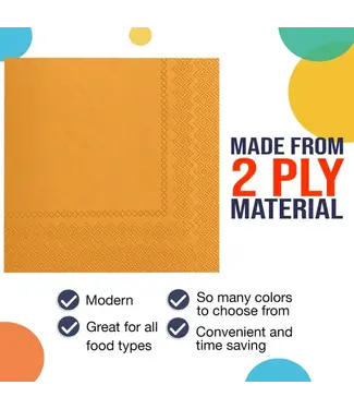 CROWN DISPLAY Yellow Dinner Napkins - 50 Ct.