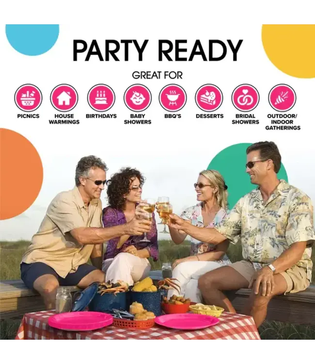 CROWN DISPLAY 9 In. Cerise Paper Plates - 50 Ct.