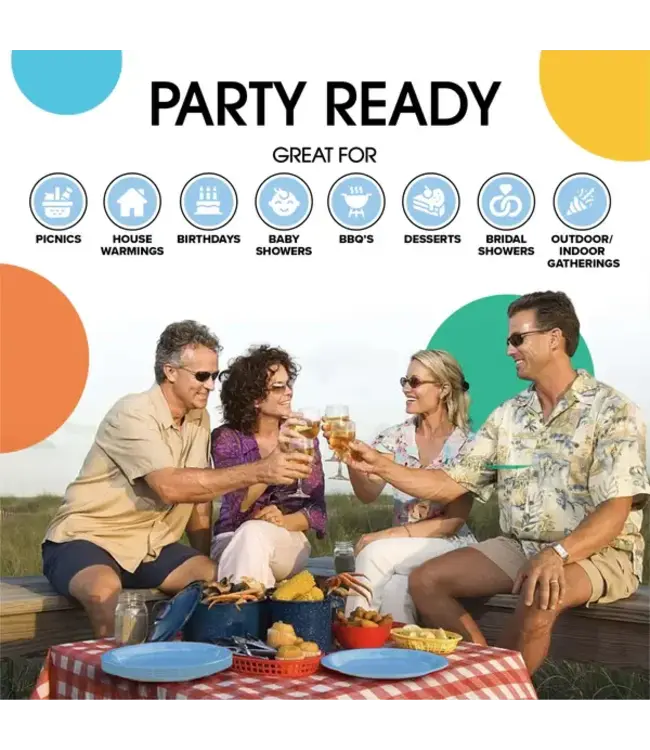 CROWN DISPLAY 9 In. Light Blue Paper Plates - 50 Ct.