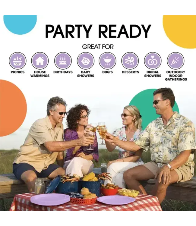 CROWN DISPLAY 9 In. Lavender Paper Plates - 50 Ct.