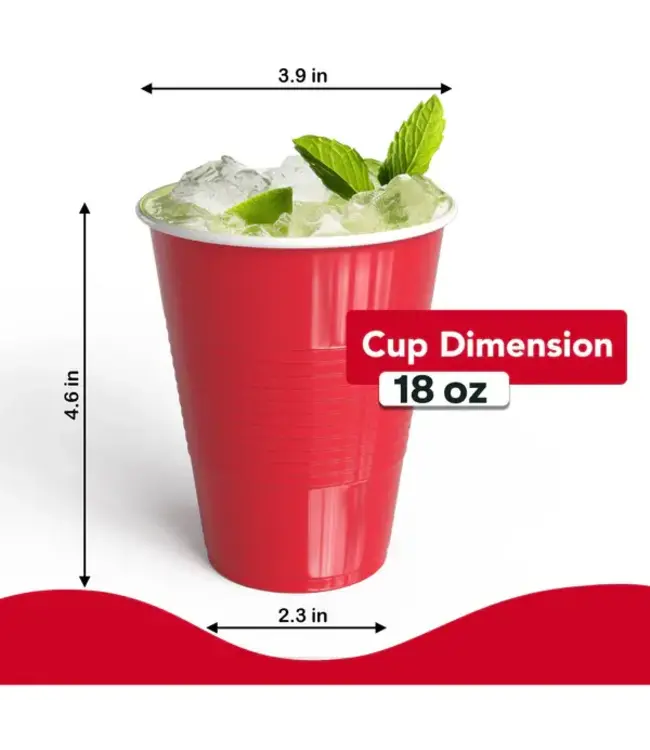 CROWN DISPLAY 50CT 18oz CUP RED