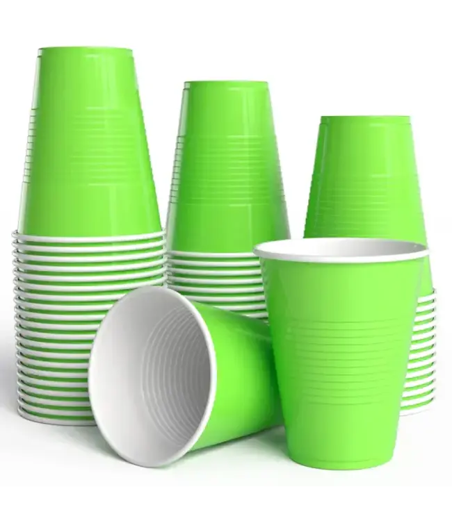 CROWN DISPLAY 18 oz. Lime Green Plastic Cups - 50 Ct.