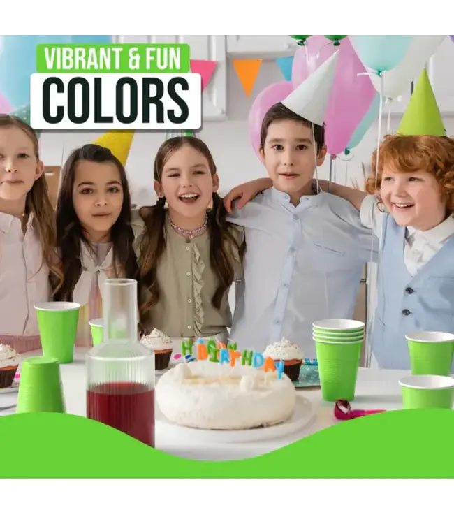 CROWN DISPLAY 18 oz. Lime Green Plastic Cups - 50 Ct.