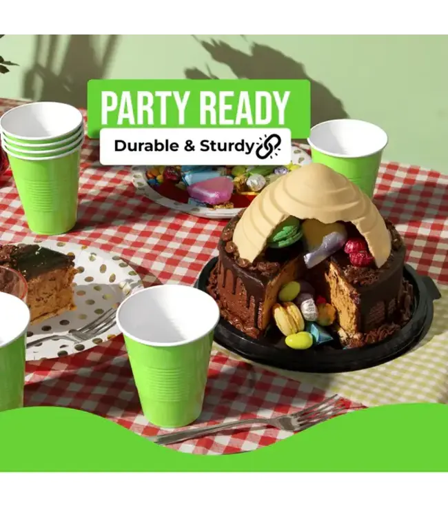 CROWN DISPLAY 18 oz. Lime Green Plastic Cups - 50 Ct.