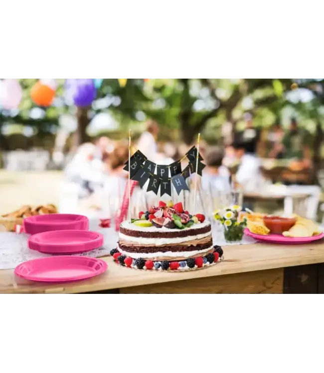 CROWN DISPLAY 7 In. Cerise Plastic Plates - 50 Ct.