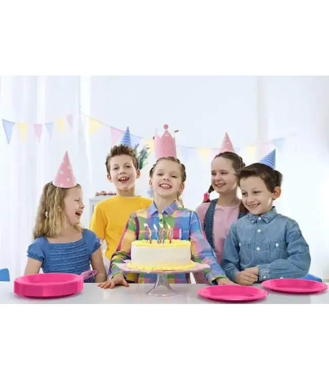 CROWN DISPLAY 7 In. Cerise Plastic Plates - 50 Ct.