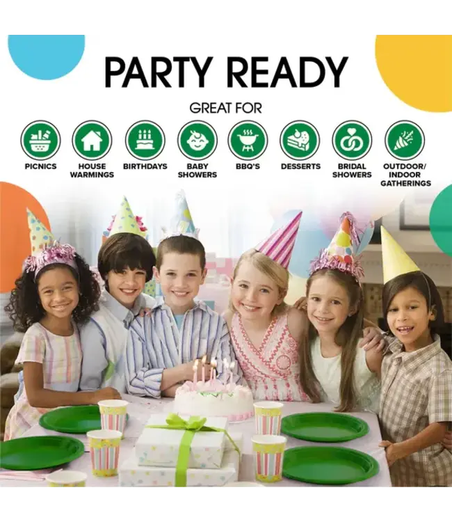 CROWN DISPLAY 7 In. Emerald Green Plastic Plates - 50 Ct.