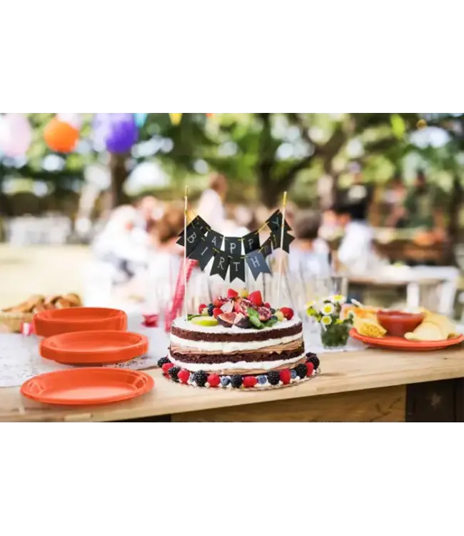 CROWN DISPLAY 7 In. Orange Plastic Plates - 50 Ct.