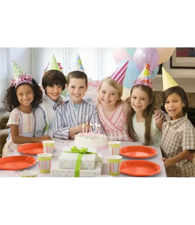 CROWN DISPLAY 7 In. Orange Plastic Plates - 50 Ct.