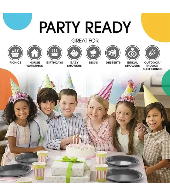 CROWN DISPLAY 7 In. Silver Plastic Plates - 50 Ct.