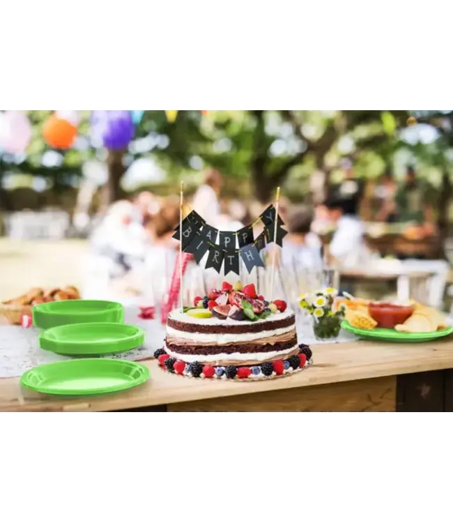 CROWN DISPLAY 7 In. Lime Green Plastic Plates - 50 Ct.