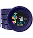 CROWN DISPLAY 10 In. Navy Plastic Plates - 50 Ct.