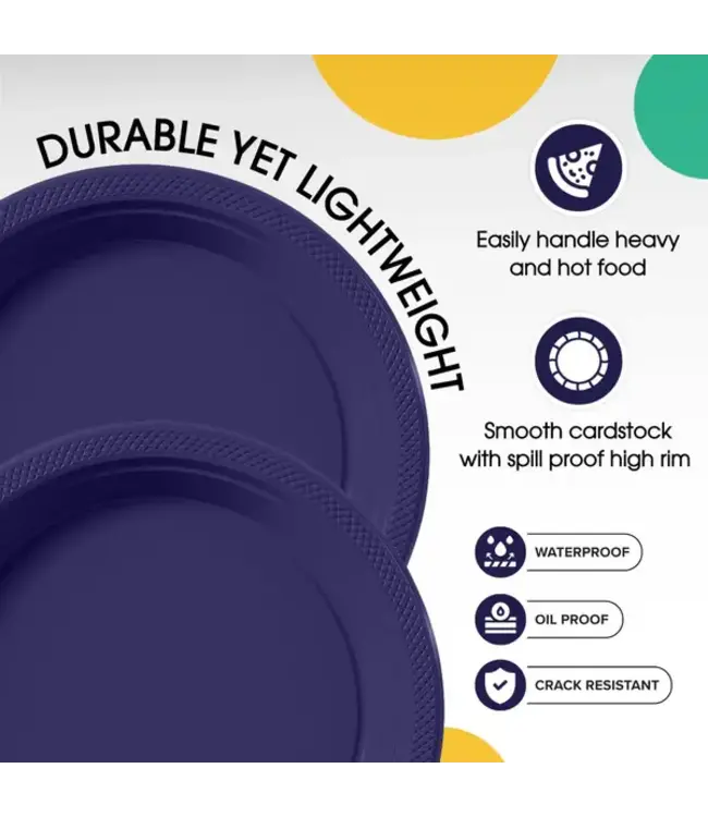 CROWN DISPLAY 10 In. Navy Plastic Plates - 50 Ct.