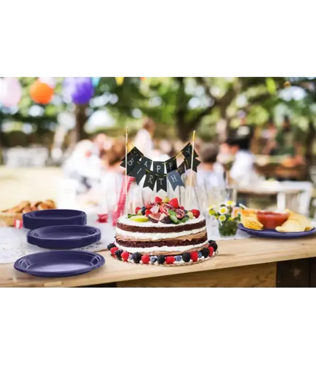 CROWN DISPLAY 10 In. Navy Plastic Plates - 50 Ct.