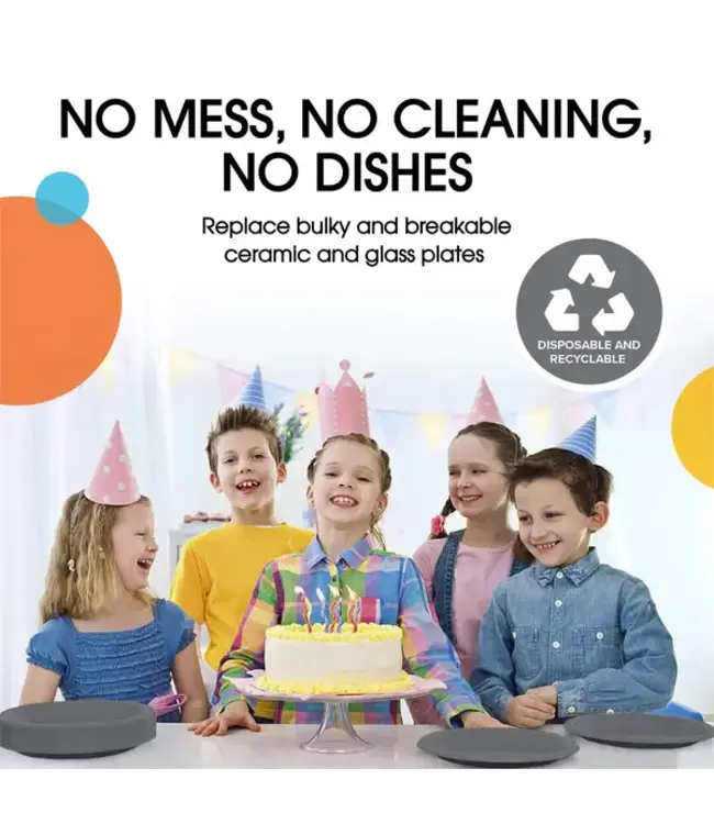 CROWN DISPLAY 10 In. Silver Plastic Plates - 50 Ct.