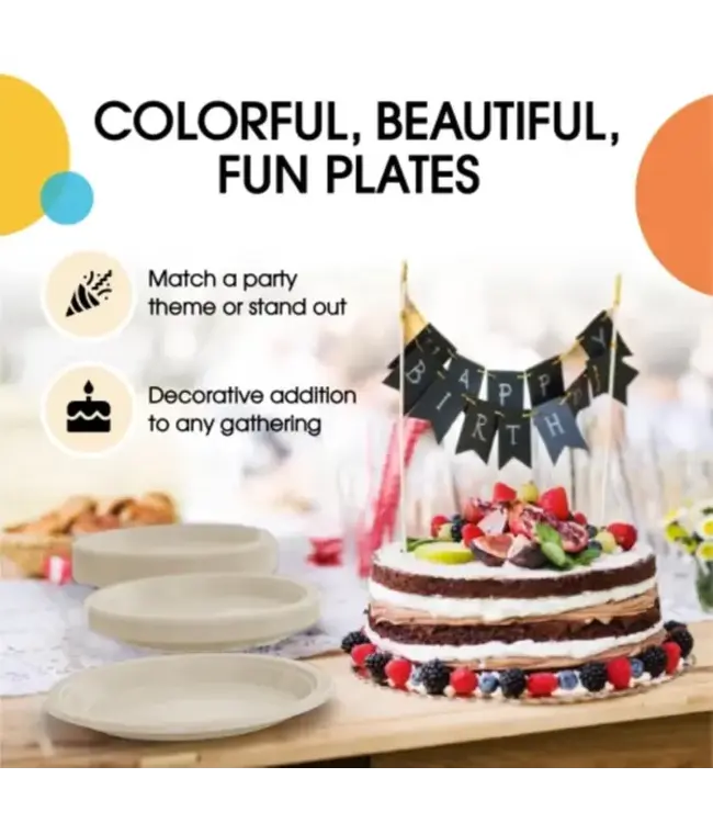 CROWN DISPLAY 10 in. Ivory Plastic Plates - 50 Ct.