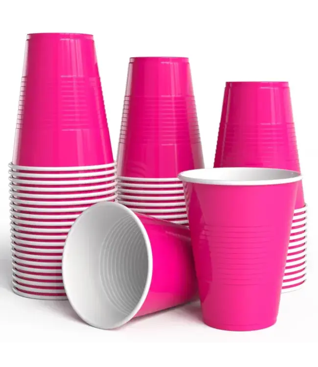 CROWN DISPLAY 18 oz. Cerise Plastic Cups - 50 Ct.