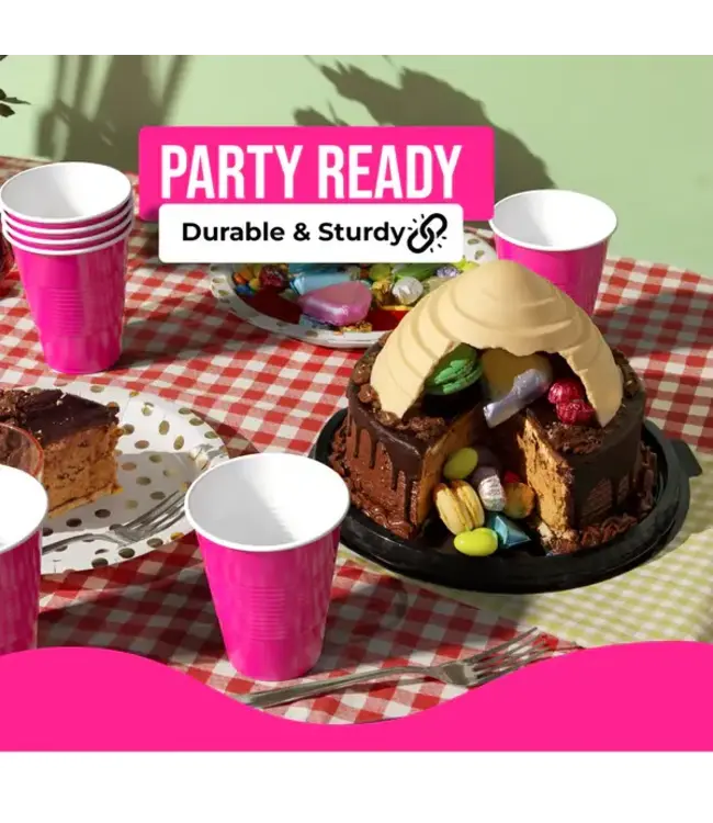 CROWN DISPLAY 18 oz. Cerise Plastic Cups - 50 Ct.