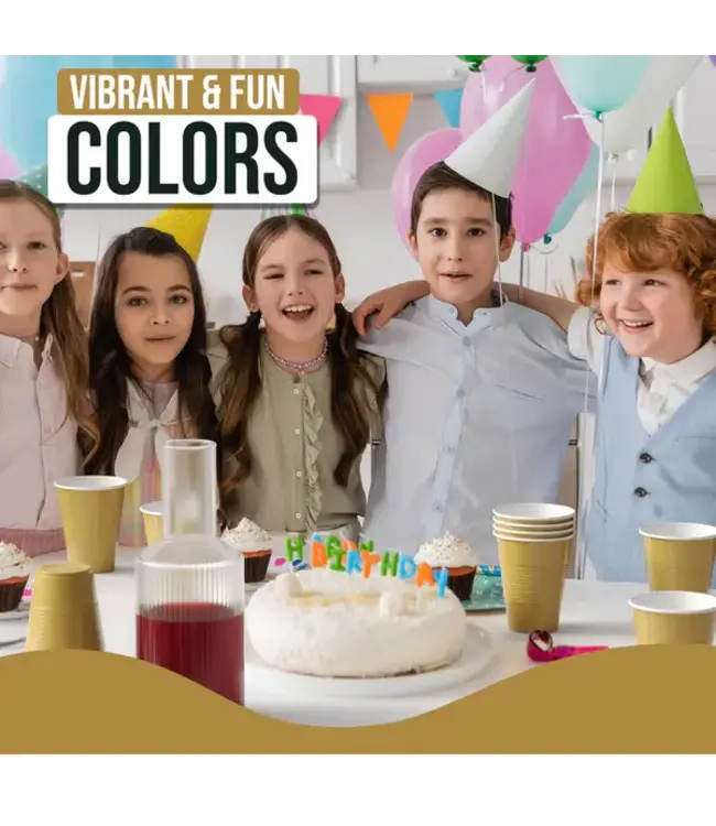 CROWN DISPLAY 18 oz. Gold Plastic Cups - 50 Ct.