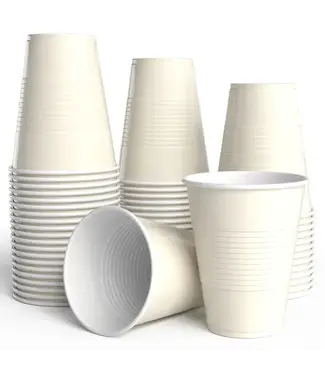 CROWN DISPLAY 18 oz. Ivory Plastic Cups - 50 Ct.
