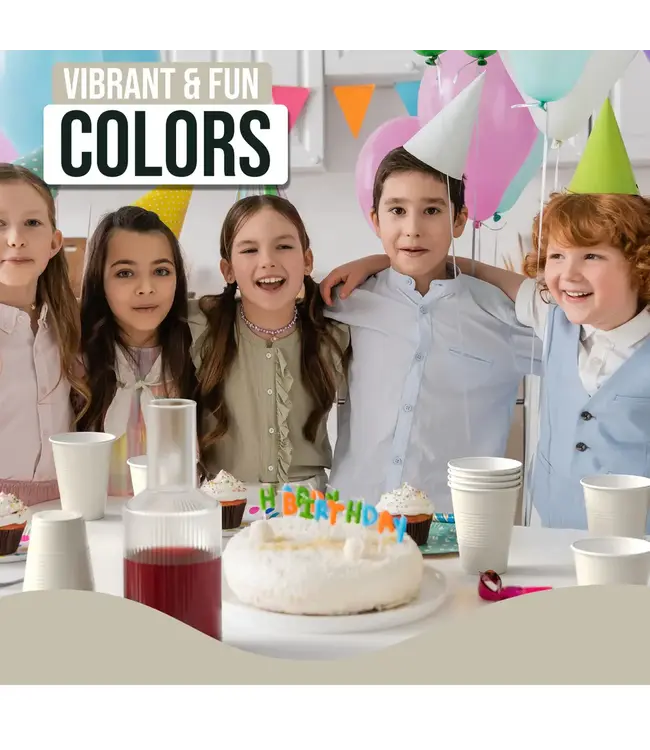 CROWN DISPLAY 18 oz. Ivory Plastic Cups - 50 Ct.