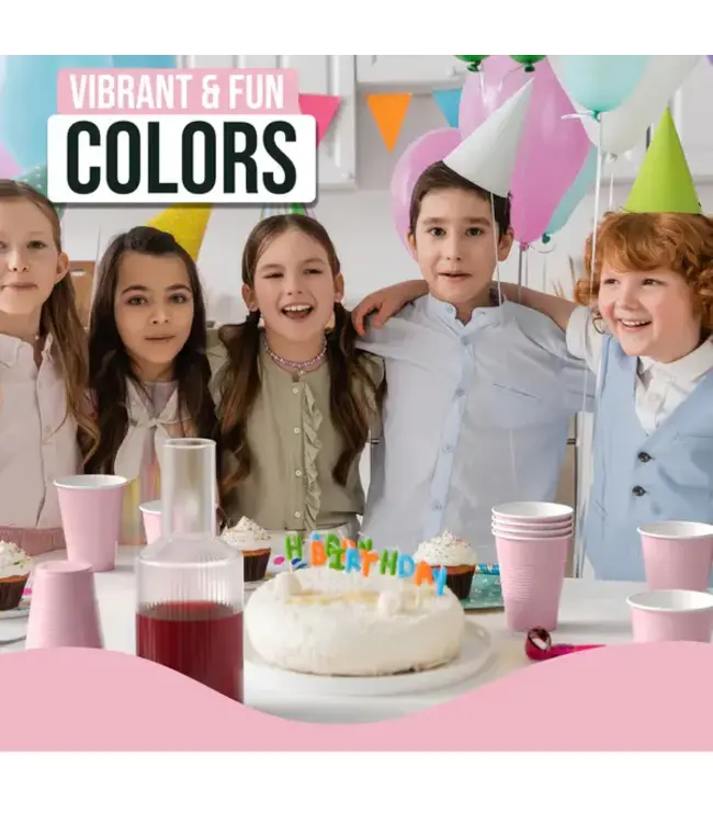 CROWN DISPLAY 18 oz. Pink Plastic Cups - 50 Ct.