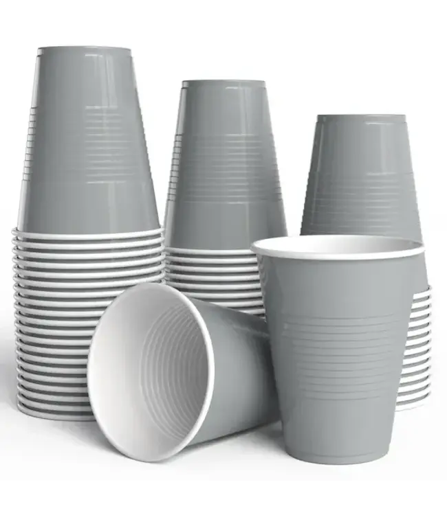 CROWN DISPLAY 18 oz. Silver Plastic Cups - 50 Ct.