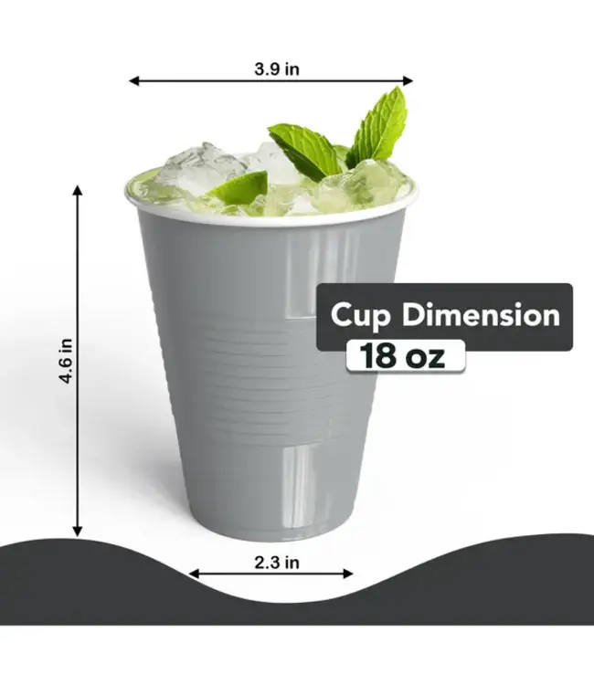 CROWN DISPLAY 18 oz. Silver Plastic Cups - 50 Ct.