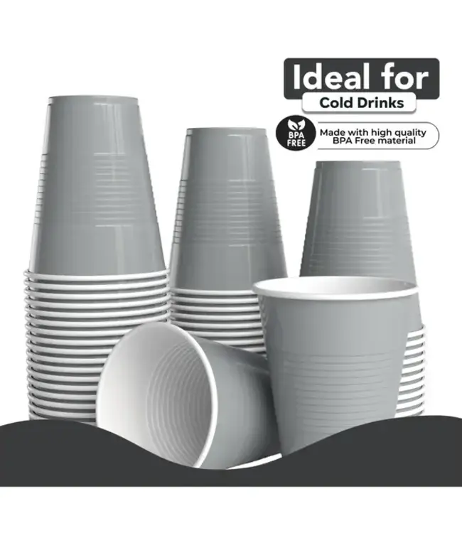 CROWN DISPLAY 18 oz. Silver Plastic Cups - 50 Ct.