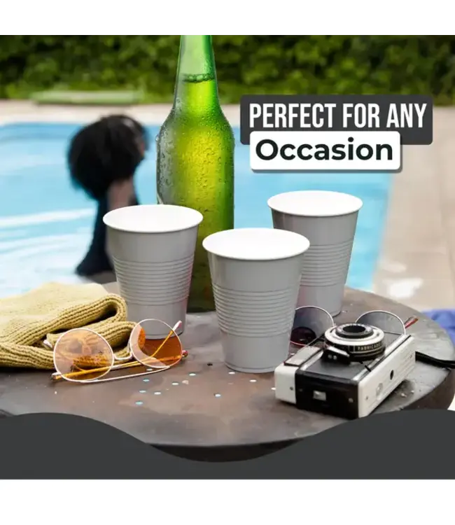 CROWN DISPLAY 18 oz. Silver Plastic Cups - 50 Ct.