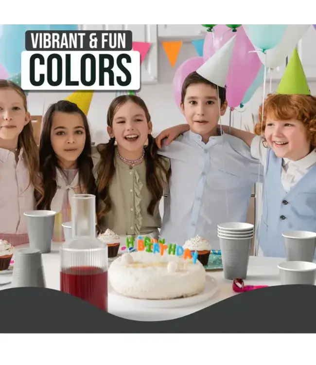 CROWN DISPLAY 18 oz. Silver Plastic Cups - 50 Ct.