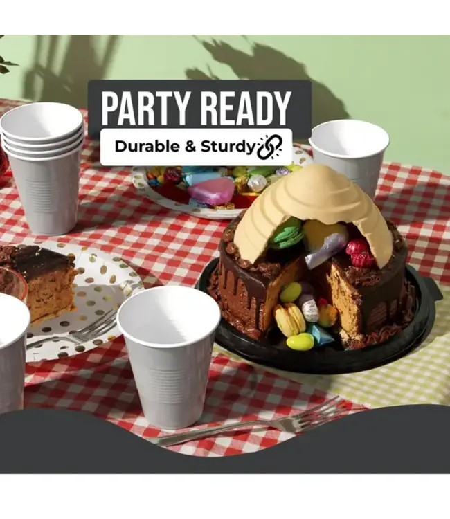 CROWN DISPLAY 18 oz. Silver Plastic Cups - 50 Ct.